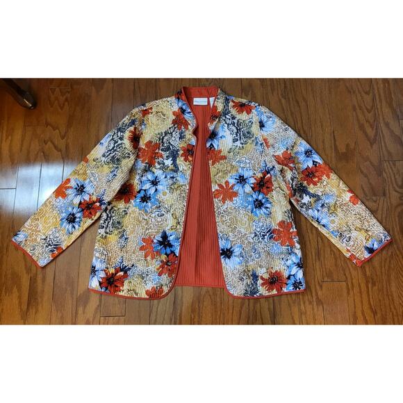 Alfred Dunner (Size 16) Floral Reversible Multicolor Jacket - Picture 4 of 11
